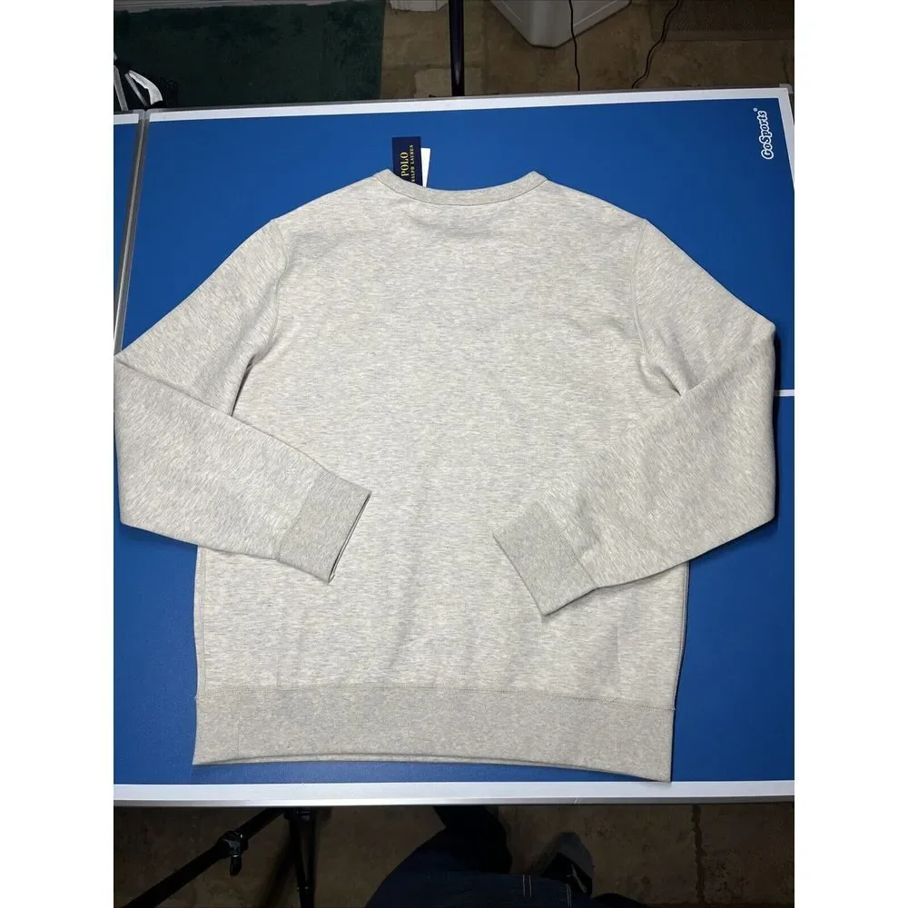 Polo Ralph Lauren Men's Embossed Logo Double-Knit Sweatshirt Gray Size Large NWT